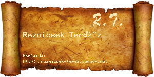 Reznicsek Teréz névjegykártya